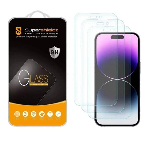 Supershieldz Tempered Glass for iPhone 14 Pro (Pack of 3)
