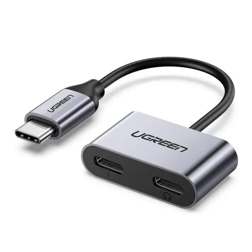 UGREEN USB-C PD & Headphone Jack To USB-C Male | 2-in-1 Audio and Charging Adapter