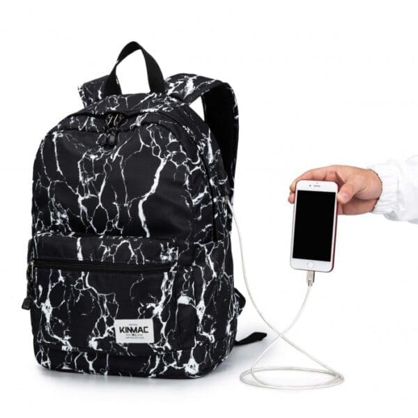 Kinmac Black Marble KMB437 | 16-inch Backpack