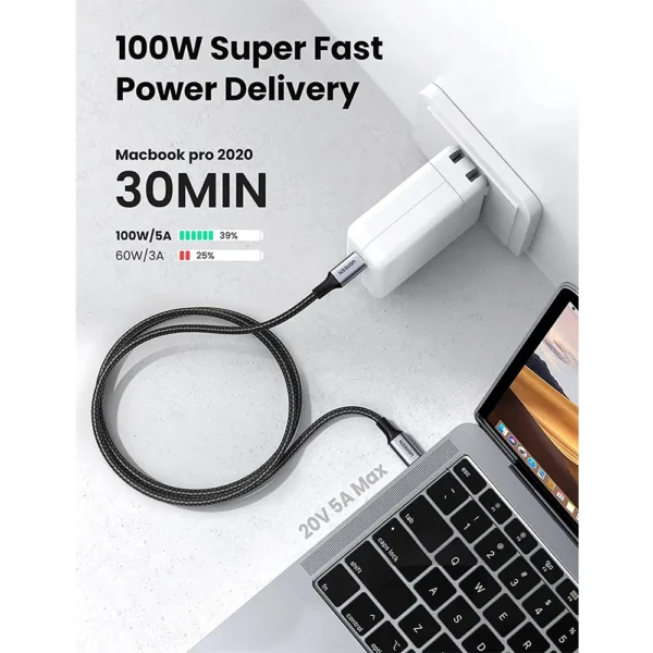 UGREEN USB-C to USB-C (5A/100W PD/QC4.0) | Fast Charge & Sync Cable